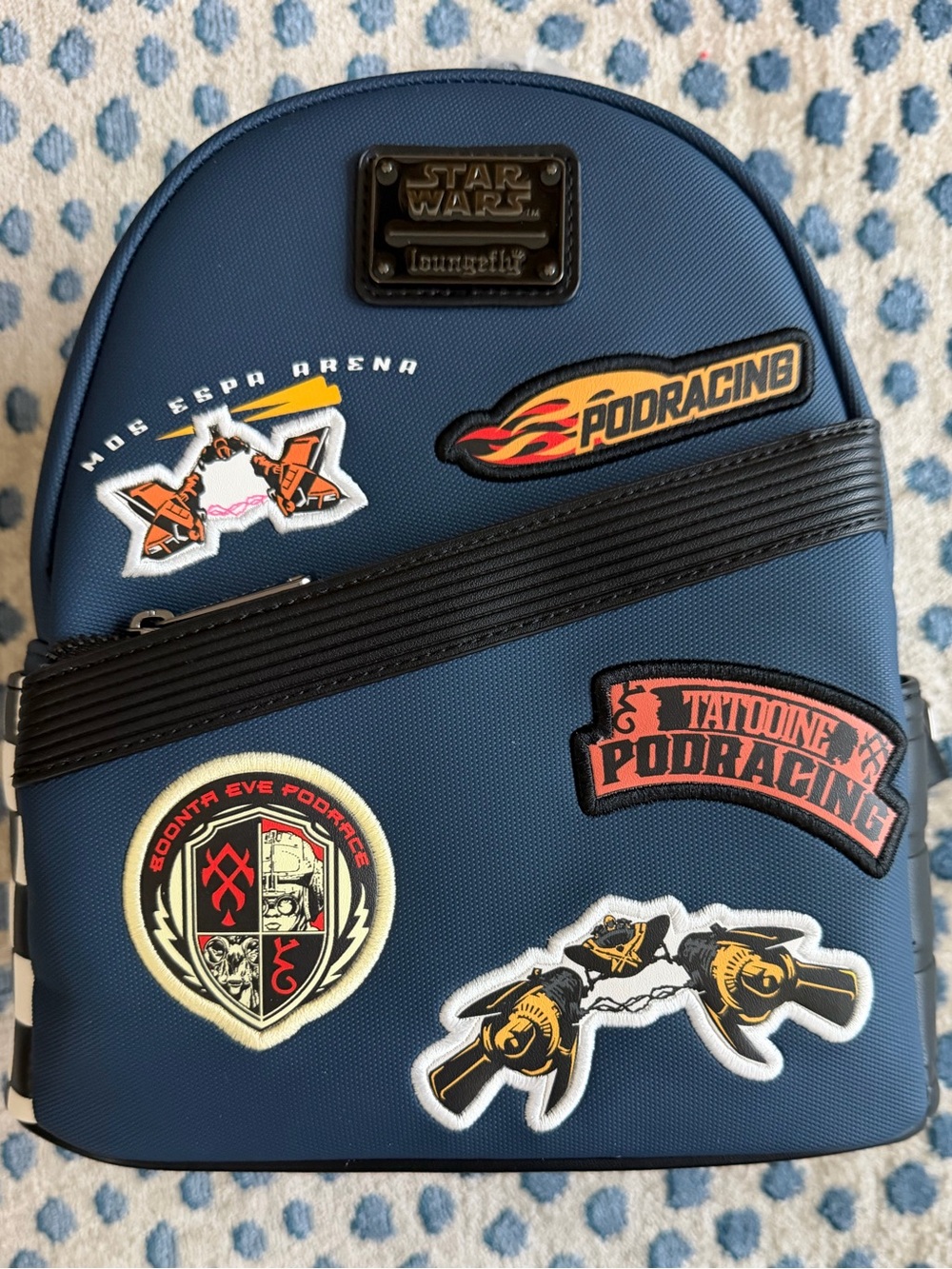 Loungefly Navy Star Wars Podracing Patch Mini Backpack
